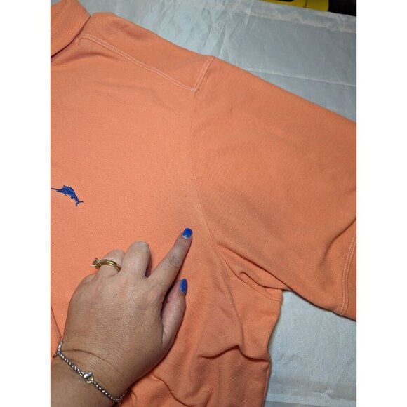 Tommy Bahama Men’s 2XB Short Sleeve Polo Shirt Orange Pima Cotton Blend (993) - Picture 9 of 16